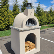 Traditional Wood Fired Brick Pizza Oven - Sierra Dune with Matching Base