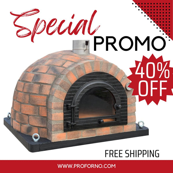Traditional Wood Fired Brick Pizza Oven - Rústico Red