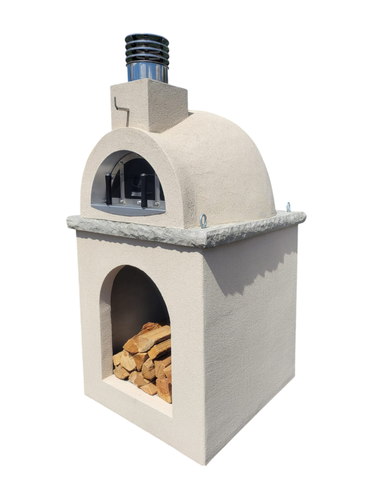 Traditional Wood Fired Brick Pizza Oven - Sierra Dune with Matching Base