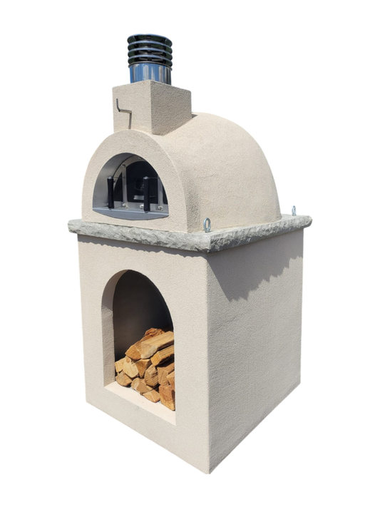 Traditional Wood Fired Brick Pizza Oven - Sierra Dune with Matching Base