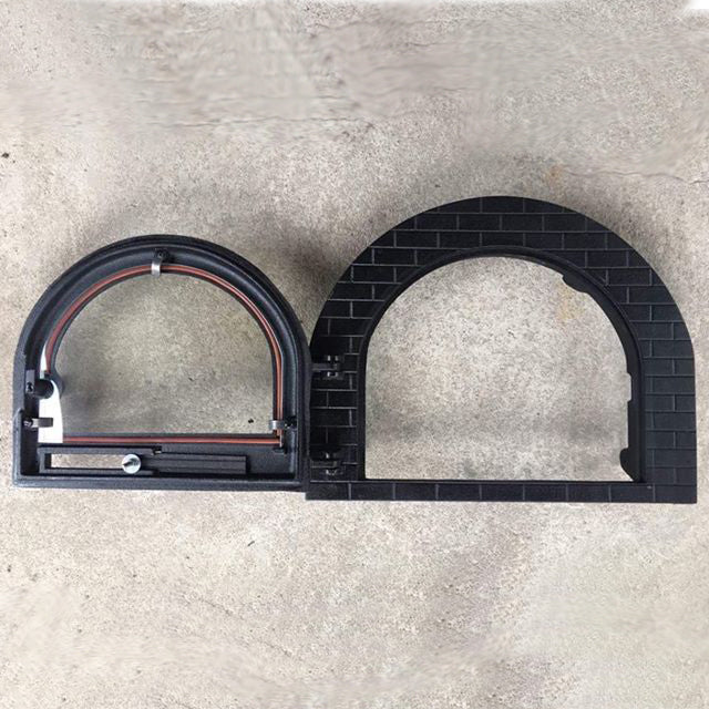 Traditional Wood Fired Brick Pizza Oven Door - Black Cast Iron
