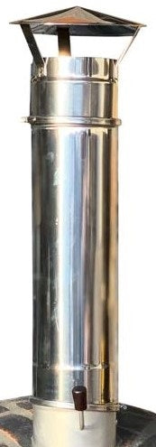 Traditional Wood Fired Brick Pizza Oven Chimney Extension & Cap - Stainless Steel