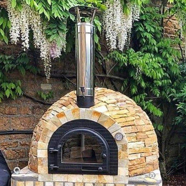 Traditional Wood Fired Brick Pizza Oven Chimney Extension & Cap - Stainless Steel